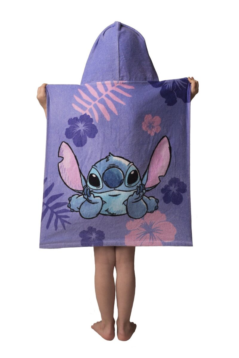 100% katoen poncho Leafs 50 x 115 cm van Lilo en Stitch in 50 x 115 cm