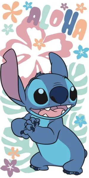 Lilo en Stitch strandlaken flowers 70 x 140 cm Katoen - Multicolor - 70 x 140 cm - 100% katoen