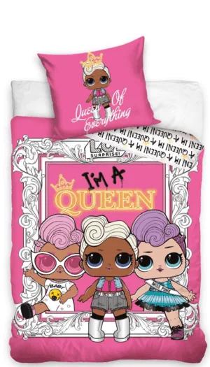 L.O.L Surprise dekbedovertrek I'm a Queen 140 x 200 cm - Roze - 140 x 200 cm - 100% katoen