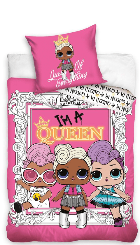 L.O.L Surprise dekbedovertrek I'm a Queen 140 x 200 cm - Roze - 140 x 200 cm - 100% katoen