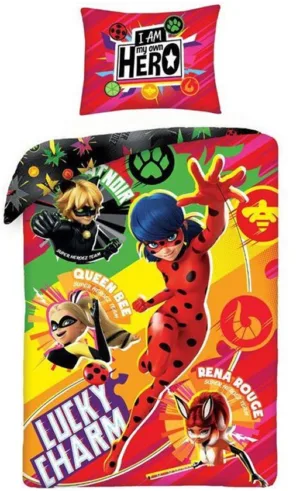 Miraculous dekbedovertrek Lucky Charm Ladybug 140 x 200 cm - Rood - 140 x 200 cm - 100% katoen