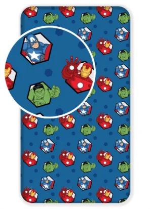 Marvel Avengers hoeslaken - Blauw - 90 x 200 cm - 100% katoen
