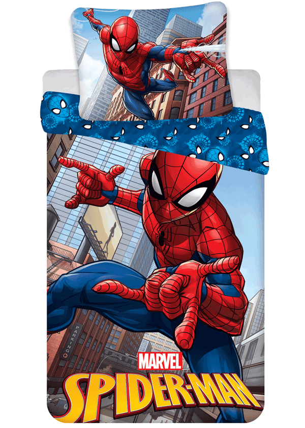 Spiderman dekbedovertrek old school - Multicolor - 140 x 200 cm - 100% katoen