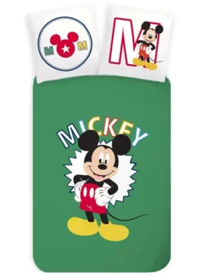 Disney Mickey Mouse dekbedovertrek Groen - Groen - 100 x 135 cm - 100% katoen