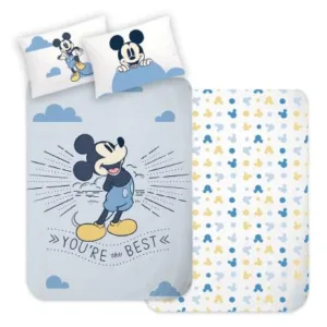 Disney Mickey Mouse dekbedovertrek blauw - Groen - 100 x 135 cm - 100% katoen