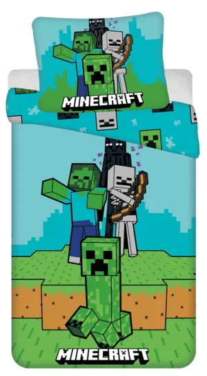 Minecraft dekbedovertrek MOBS - Multicolor - 140 x 200 cm - 100% katoen