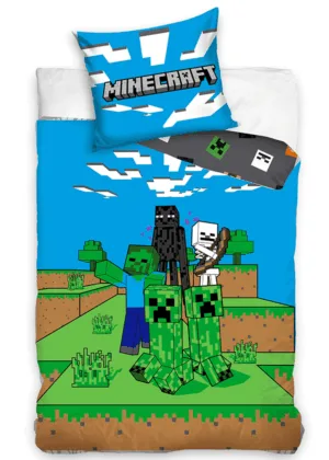 Minecraft dekbedovertrek MOBS 140 x 200 cm - Multicolor - 140 x 200 cm - 100% katoen