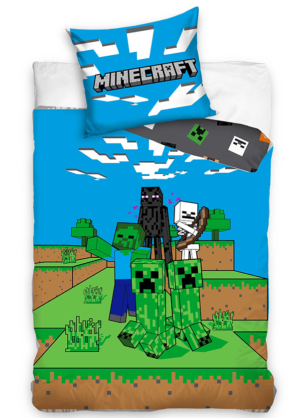 Minecraft dekbedovertrek MOBS 140 x 200 cm - Multicolor - 140 x 200 cm - 100% katoen