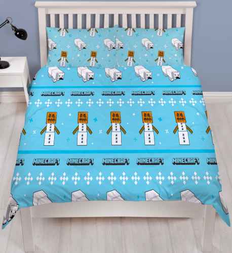 Minecraft dekbedovertrek tweepersoons polarbear 200 x 200 cm - Multicolor - 200 x 200 cm - 100% Polyester