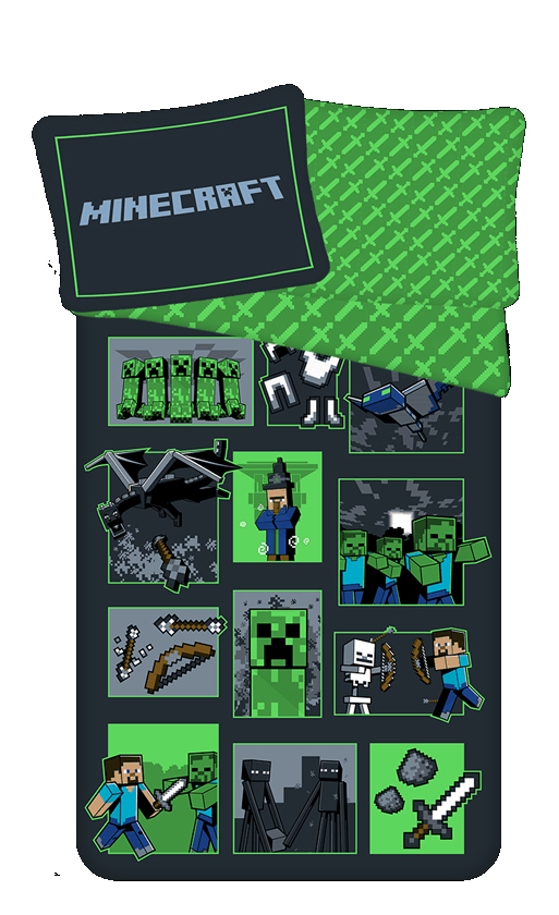 Minecraft dekbedovertrek Survival Mode - Multicolor - 140 x 200 cm - 100% katoen