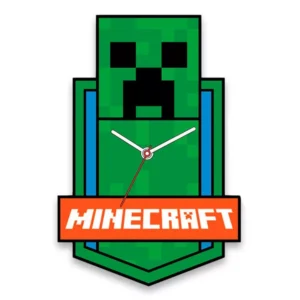 Minecraft klok 50x35 cm - Groen - 50 x 35 cm