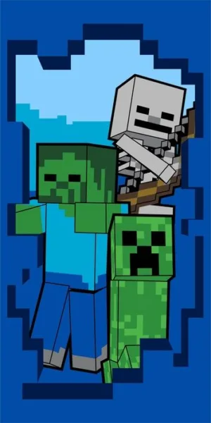Minecraft strandlaken Beware 70 x 140 cm - Multicolor - 70 x 140 cm - 100% katoen