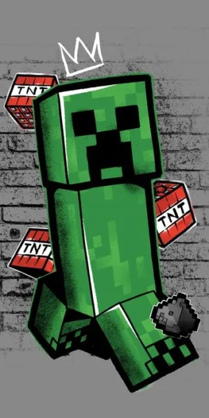 Minecraft strandlaken Metro Art 70 x 140 cm - Multicolor - 70 x 140 cm - 100% katoen