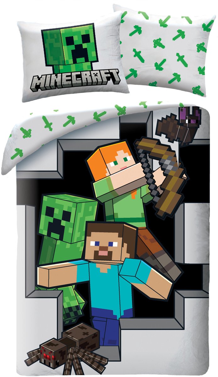 Minecraft dekbedovertrek Sword - Multicolor - 140 x 200 cm - 100% katoen