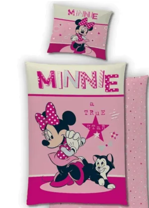 Disney Mickey Mouse dekbedovertrek Flanel 140 x 200 cm - Roze - 140 x 200 cm - 100% katoen/flanel