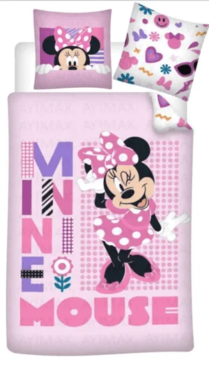 Disney Minnie Mouse dekbedovertrek 140 x 200 cm - Roze - 140 x 200 cm - polykatoen
