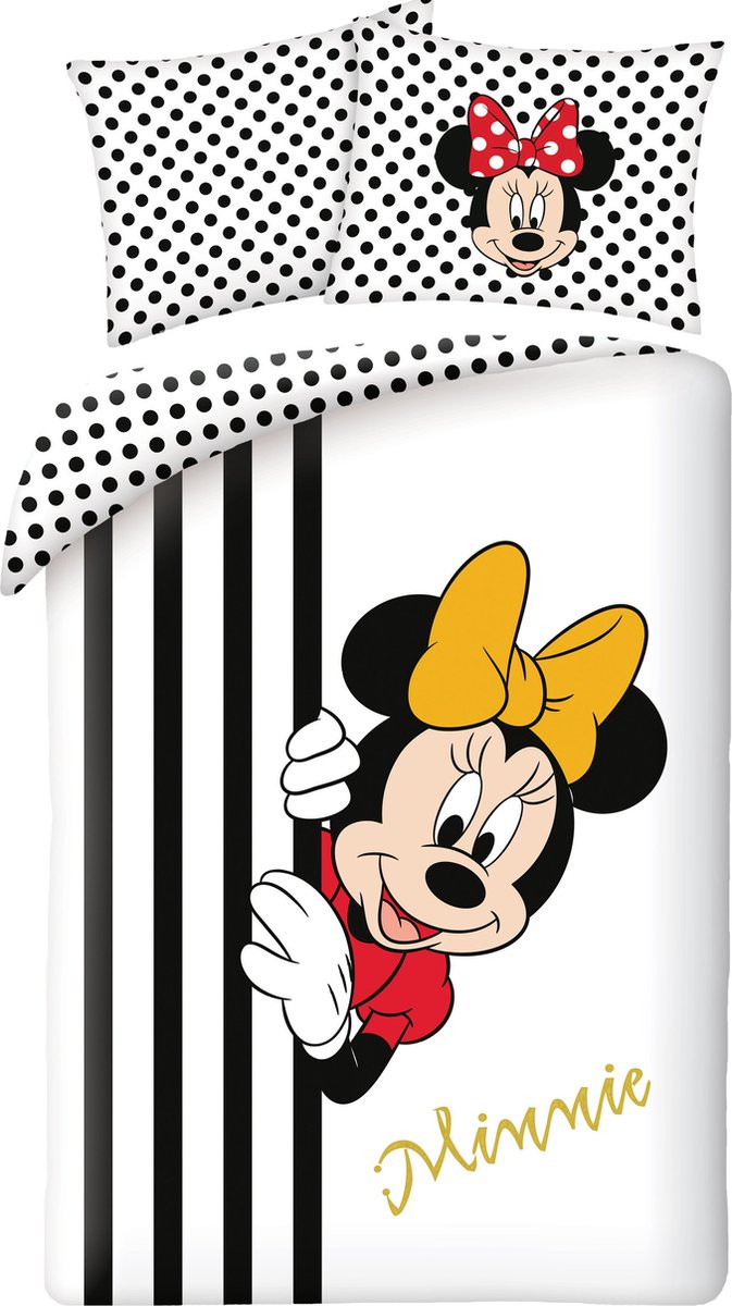 Disney Mickey Mouse dekbedovertrek Peekabooy - Wit - 140 x 200 cm - 100% katoen