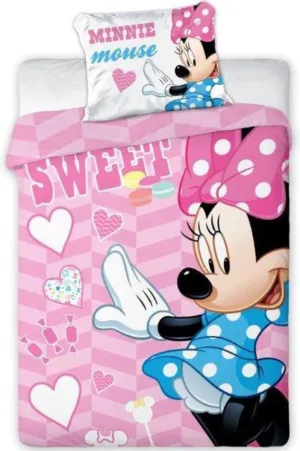 Disney Minnie Mouse dekbedovertrek - Roze - 100 x 135 cm - 100% katoen