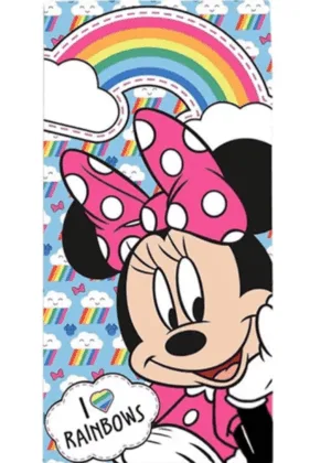 Disney Minnie Mouse strandlaken Rainbows 70 x 140 cm - Roze - 70 x 140 cm - 100% katoen