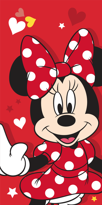Disney Minnie Mouse strandlaken Rood 70 x 140 cm - Rood - 70 x 140 cm - 100% Polyester