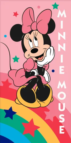 Disney Minnie Mouse strandlaken Rainbow 70 x 140 cm - Roze - 70 x 140 cm - 100% katoen - foto 1