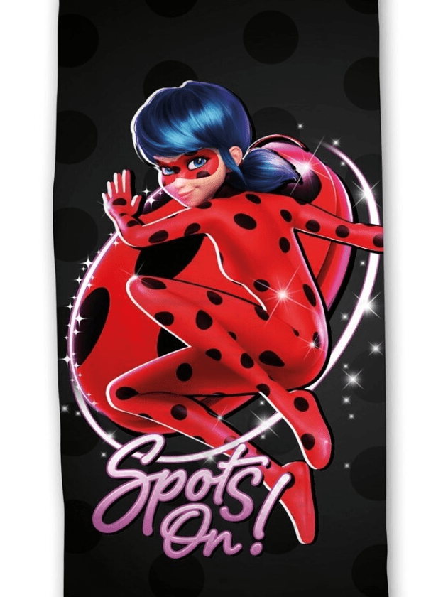 Miraculous handdoek 70 x 140 cm Spot on - Zwart - 70 x 140 cm - 100% katoen