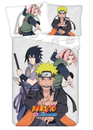 Naruto dekbedovertrek grijs 140 x 200 cm Katoen 70 x 90 cm - Multicolor - 140 x 200 cm - 100% katoen