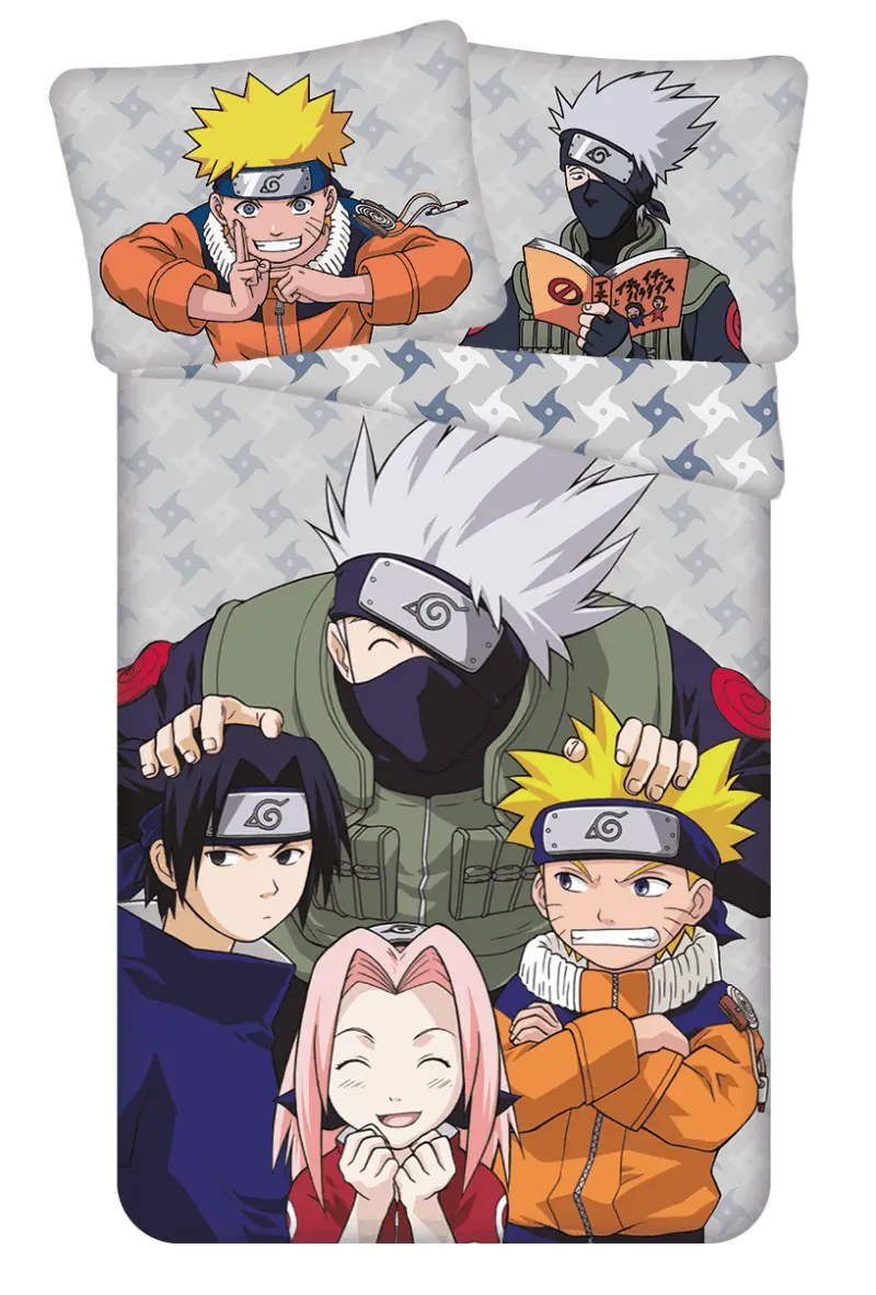 Naruto dekbedovertrek Happy 140 x 200 cm Katoen 70 x 90 cm - Multicolor - 140 x 200 cm - 100% katoen