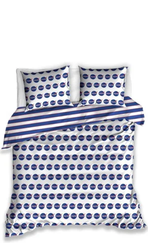 Nasa dekbedovertrek Small Logo's 200 x 220 cm - Zwart - 200 x 220 cm - 100% katoen