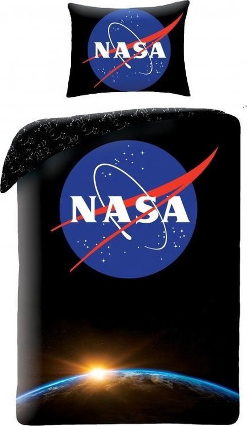 Nasa dekbedovertrek Space 140 x 200 cm - Zwart - 140 x 200 cm - 100% katoen