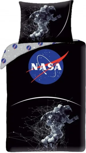 Nasa dekbedovertrek Space Walker 140 x 200 cm - Zwart - 140 x 200 cm - 100% katoen