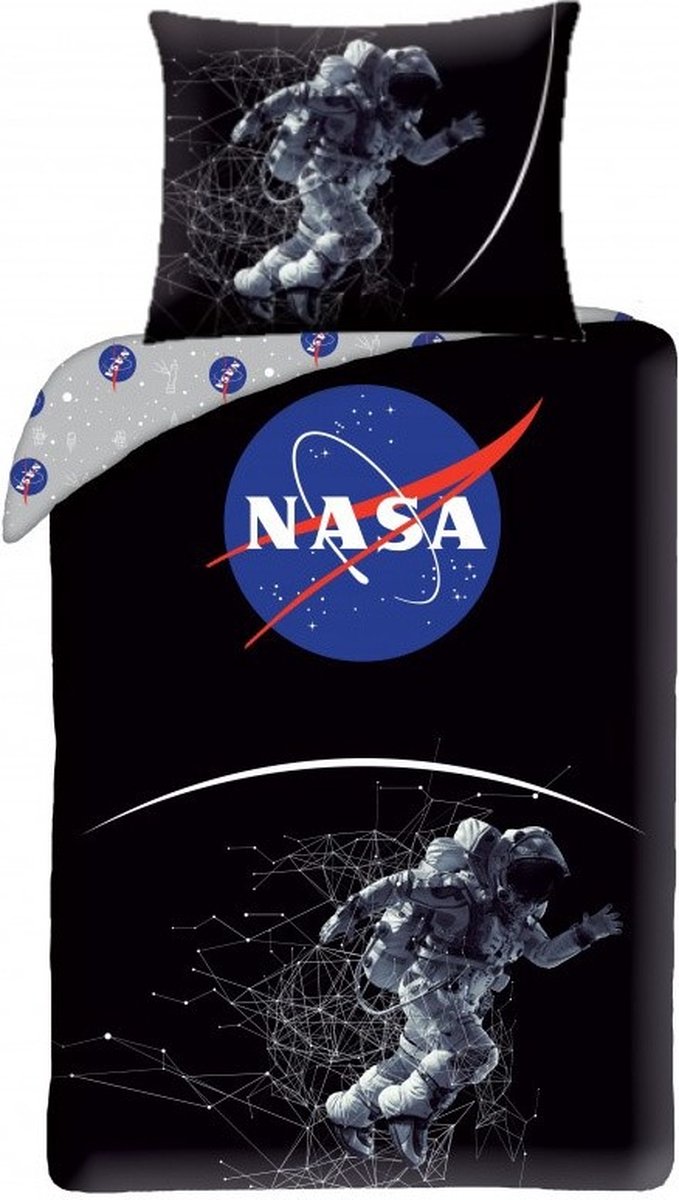 Nasa dekbedovertrek Space Walker 140 x 200 cm - Zwart - 140 x 200 cm - 100% katoen