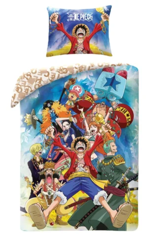 One Piece dekbedovertrek Adventures 140 x 200 cm polyester - Multicolor - 140 x 200 cm - 100% Polyester