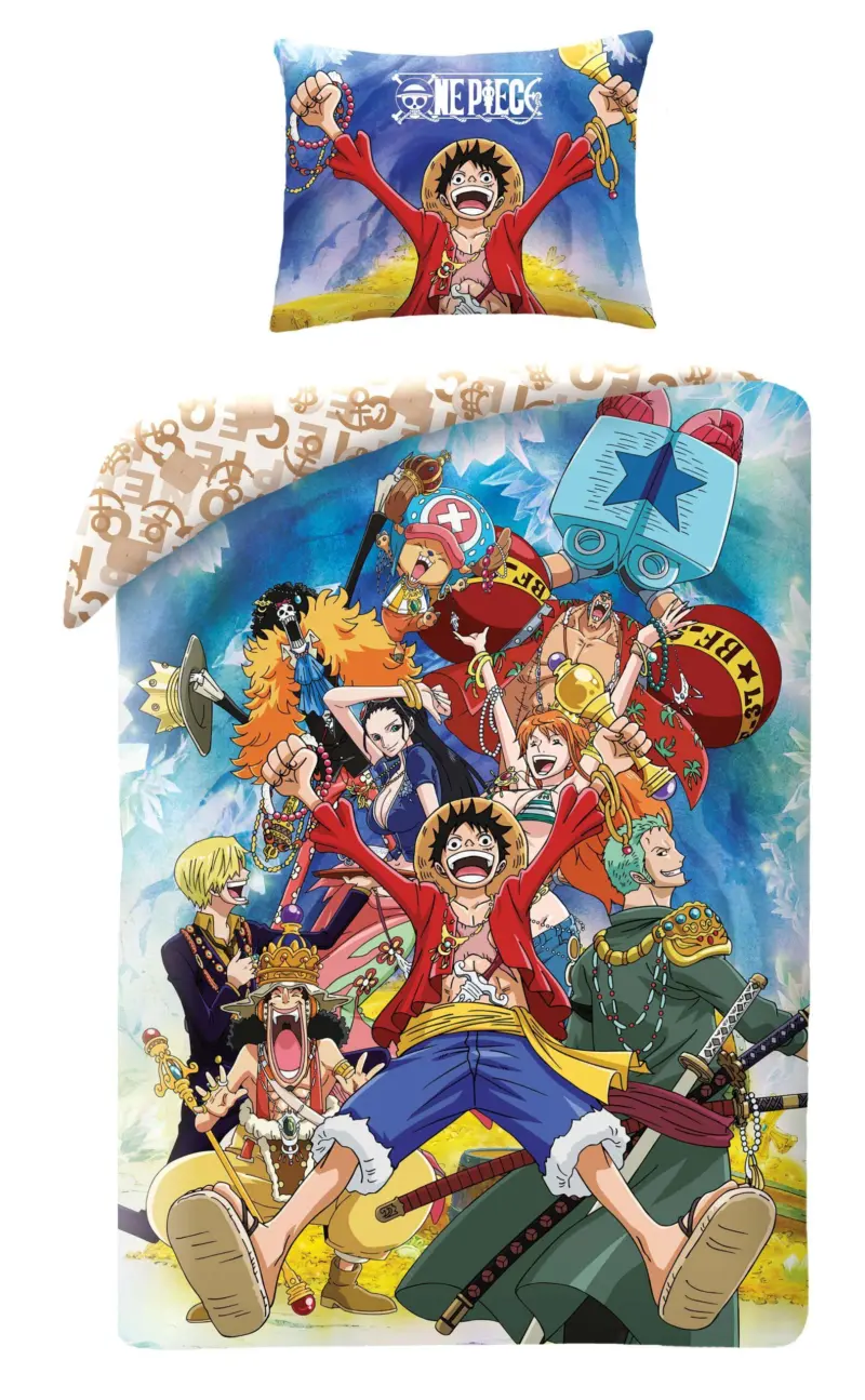 One Piece dekbedovertrek Adventures 140 x 200 cm polyester - Multicolor - 140 x 200 cm - 100% Polyester