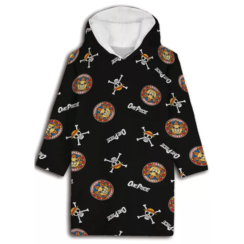 One Piece fleece deken Zwart - Zwart - 7 - 14 jaar - 100% Polyester