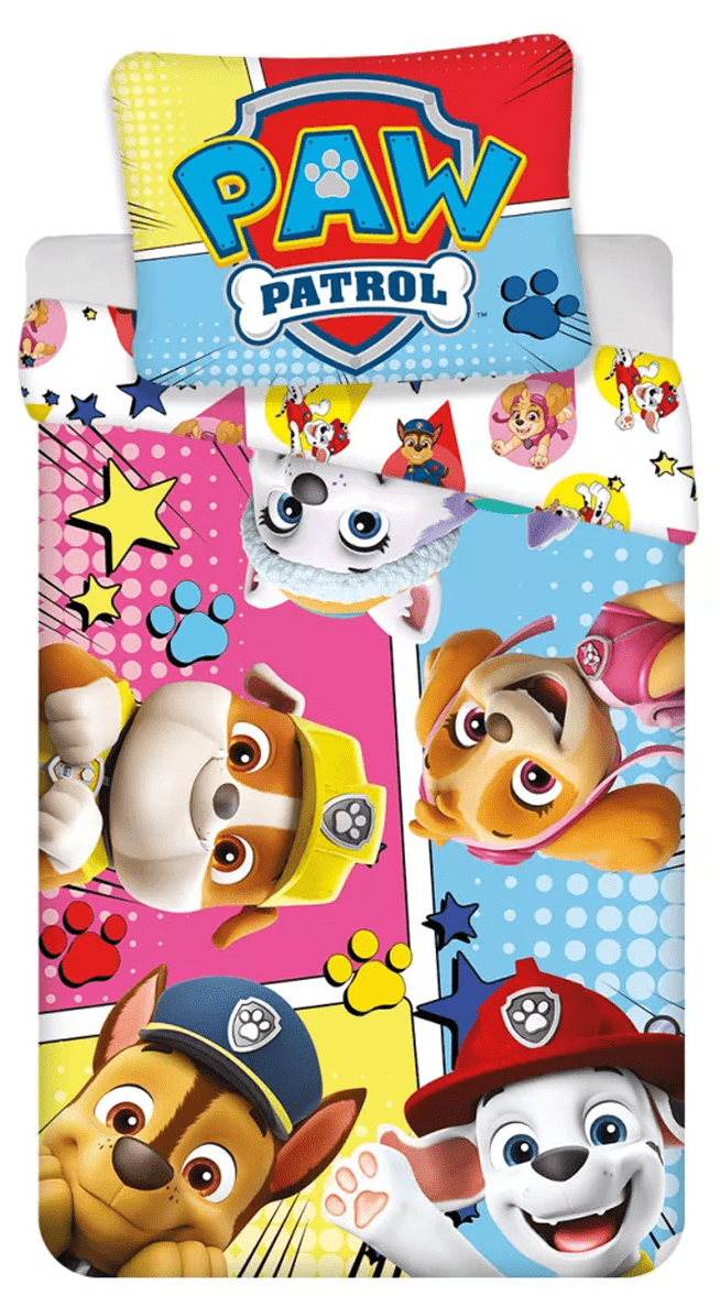 Paw Patrol dekbedovertrek Comic 140 x 200 cm - Multicolor - 140 x 200 cm - 100% katoen
