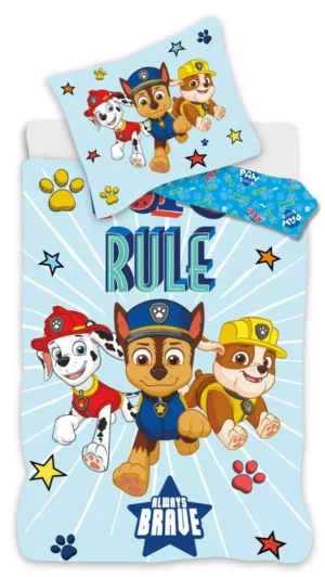 Paw Patrol dekbedovertrek Blauw - Wit - 100 x 140 cm - 100% katoen
