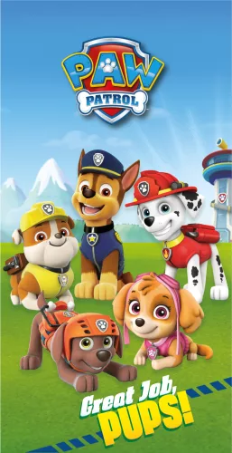 Paw Patrol strandlaken Great Job Pups 70 x 140 cm - Blauw - 70 x 140 cm - 100% katoen