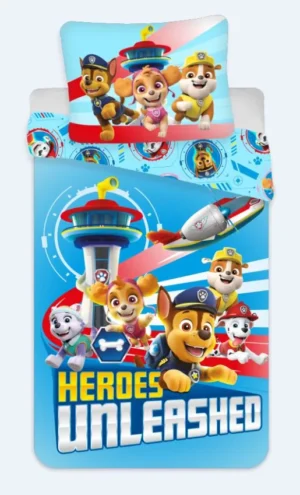 Paw Patrol dekbedovertrek happy blauw 140 x 200 cm - Multicolor - 140 x 200 cm - 100% Polyester