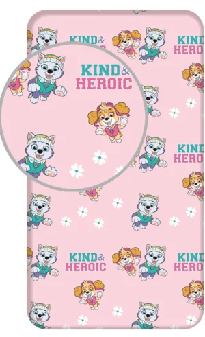 Paw Patrol hoeslaken kind & Heroic - Roze - 90 x 200 cm - 100% katoen