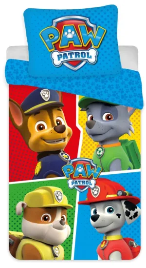 Paw Patrol dekbedovertrek squares - Multicolor - 100 x 135 cm