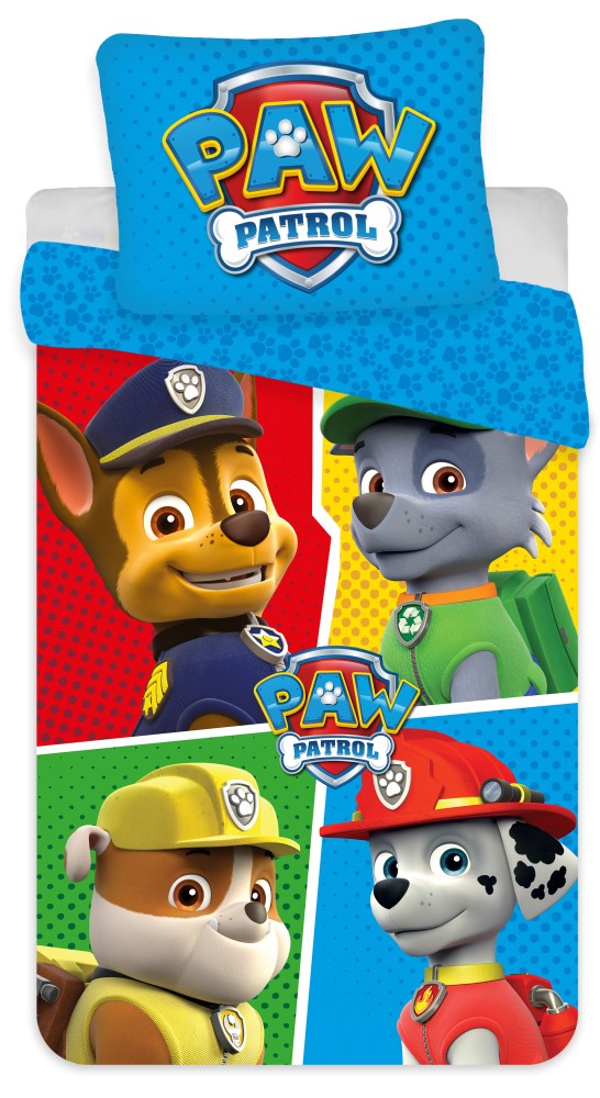 Paw Patrol dekbedovertrek squares - Multicolor - 100 x 135 cm