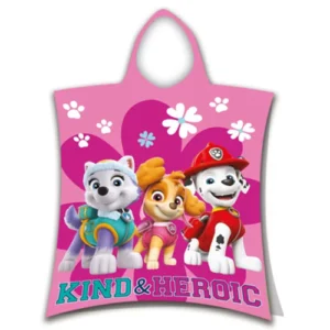 Paw Patrol poncho Kind & Heroic 50 x 115 cm - Roze - 50 x 115 cm - 100% katoen