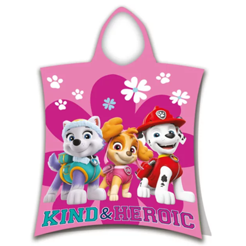 Paw Patrol poncho Kind & Heroic 50 x 115 cm - Roze - 50 x 115 cm - 100% katoen