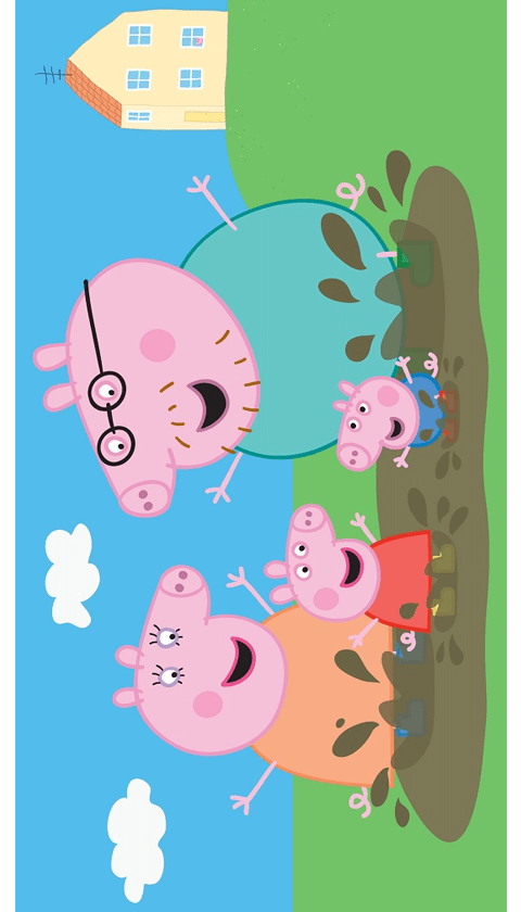 Peppa Pig strandlaken modder 70 x 140 cm - Multicolor - 70 x 140 cm - 100% katoen