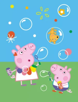 Peppa Pig fleece deken bellenblazen - Roze - 130 x 170 cm - 100% Polyester