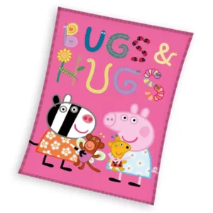 Peppa Pig fleece deken bugs - Roze - 130 x 170 cm - 100% Polyester