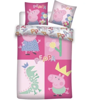 Peppa Pig dekbedovertrek roze 100 X 135 Cm Katoen - Roze - 100 x 135 cm