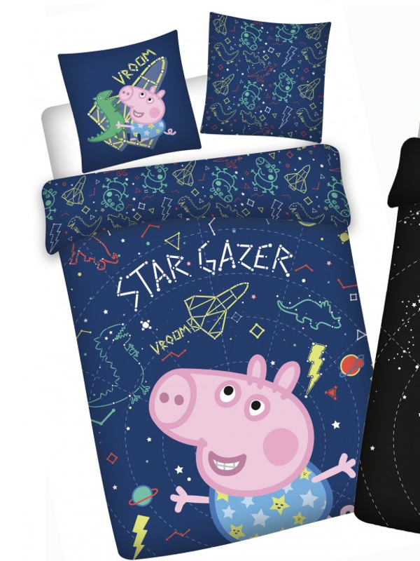 Peppa Pig dekbedovertrek Star Gazer Glow in the Dark 100 x 1 - Paars - 100 x 135 cm