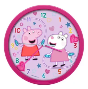Peppa Pig klok 25 cm - Roze